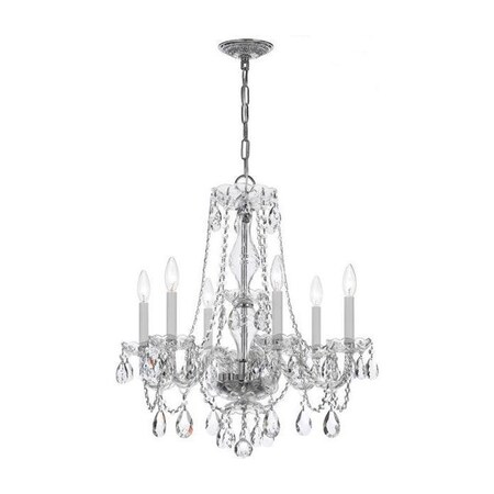 Crystorama Traditional Chrome Clear Crystal Glass Chandelier With 6 Lights 5086-CH-CL-MWP